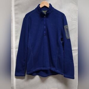 Eddie Bauer Men's 1/4 Zip Pullover Fleece - Blue - Large